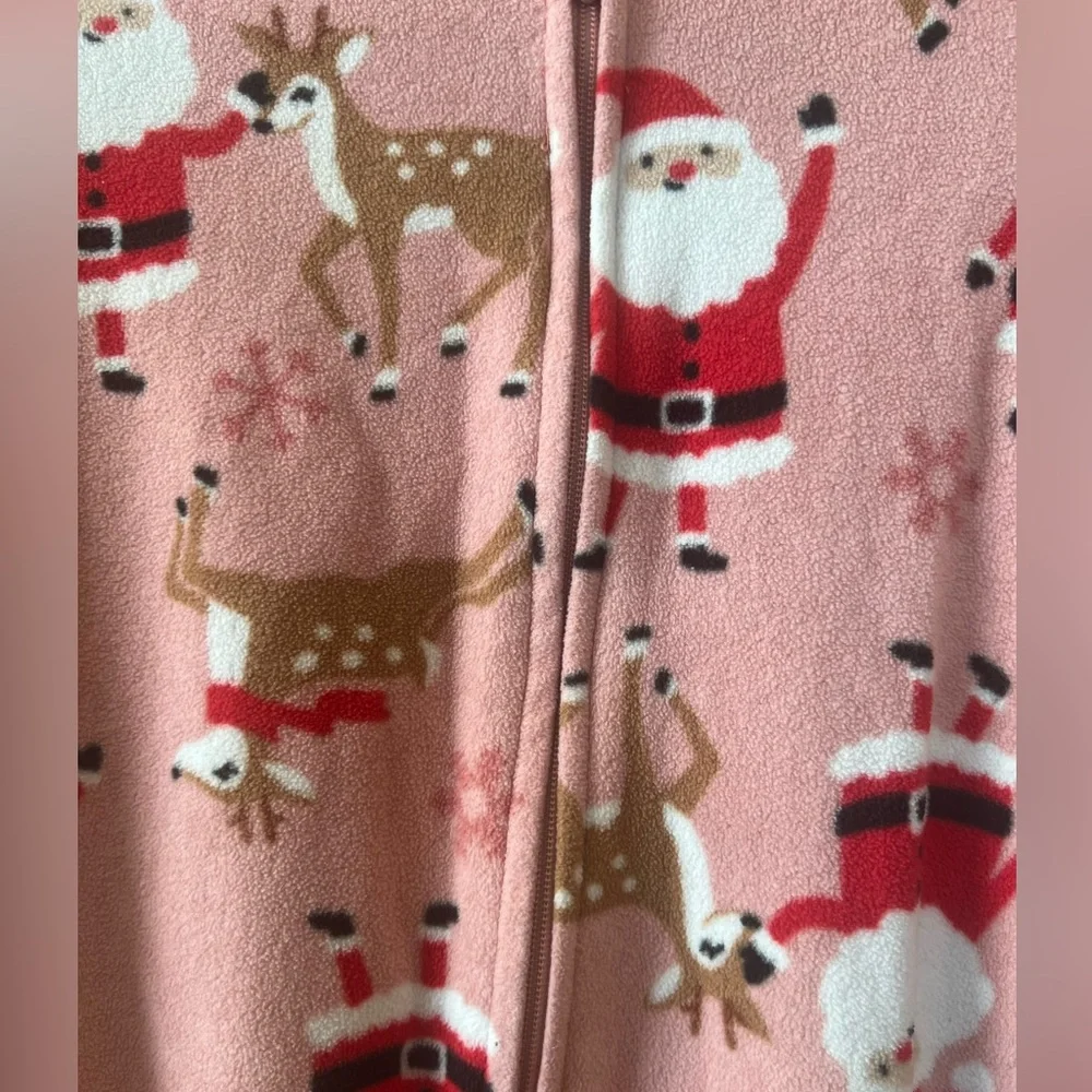 Just‎ One Carter’s kids girls 2T PJs Santa Reindeer Christmas 1 piece Footed Zip